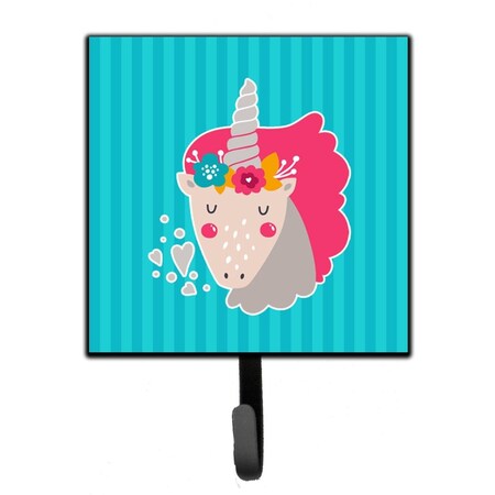 Carolines Treasures Unicorn Blue Stripes Leash or Key Holder BB7140SH4